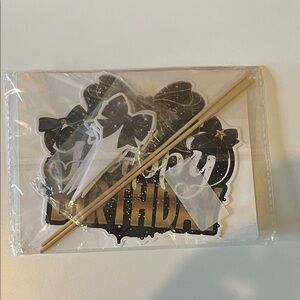 Black and Gold Birthday Cake Topper New